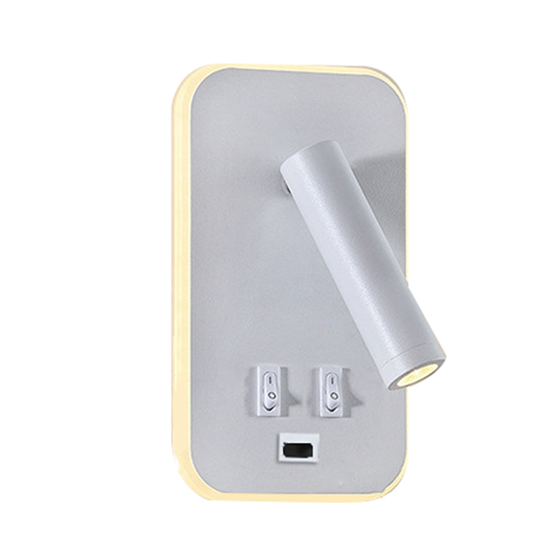 1 Piece Wall Light Backlight USB Charging 330 Degree Rotation Adjustable Wall Lamp