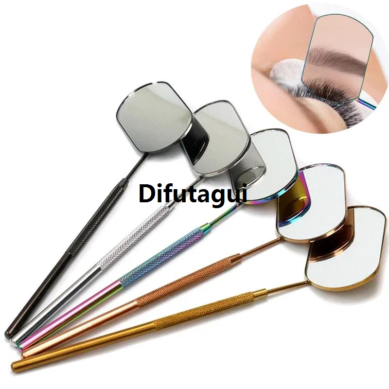 Difutagui Eyelash Mirror Large Makeup Mirror Magnifying Beauty Long Handle 2025 New Mirror For Checking False Eyelashes Tools Extension Makeup Tool