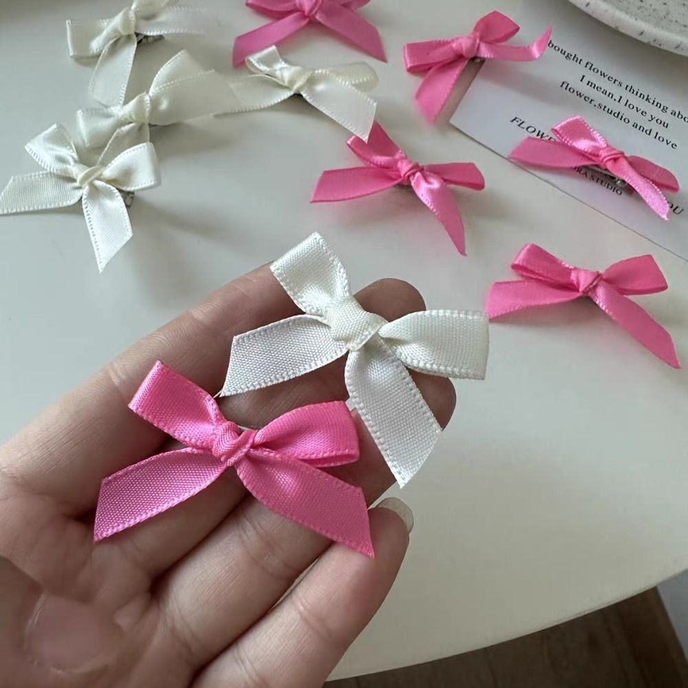 10pcs Mini Hair Clip Doll Bowknot Cotton Doll Hair Pins Tiny DIY Doll Wig Clips 4cm Cute Mini Hair Clip Headwear