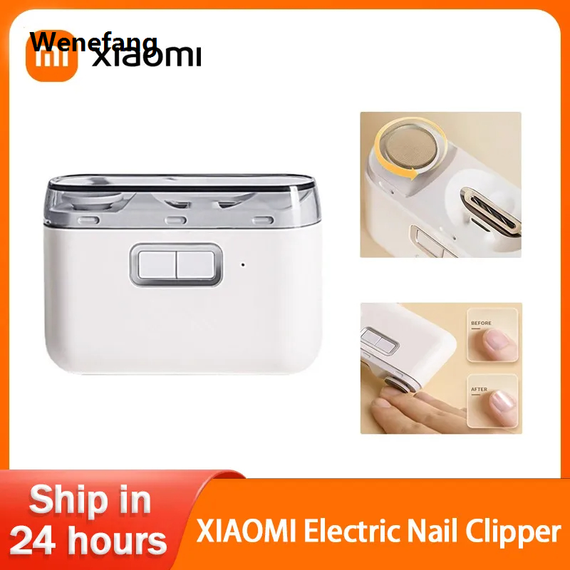 Wenefang XIAOMI Mijia 2024 Smart Electric Nail Clipper with Light Rechargeble Portable Automatic 2 in 1 Nail Trimmer Polishing Nail Grinding Care