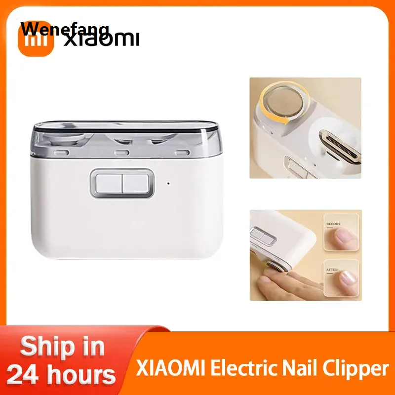 Wenefang XIAOMI Mijia 2024 Smart Electric Nail Clipper with Light Rechargeble Portable Automatic 2 in 1 Nail Trimmer Polishing Nail Grinding Care