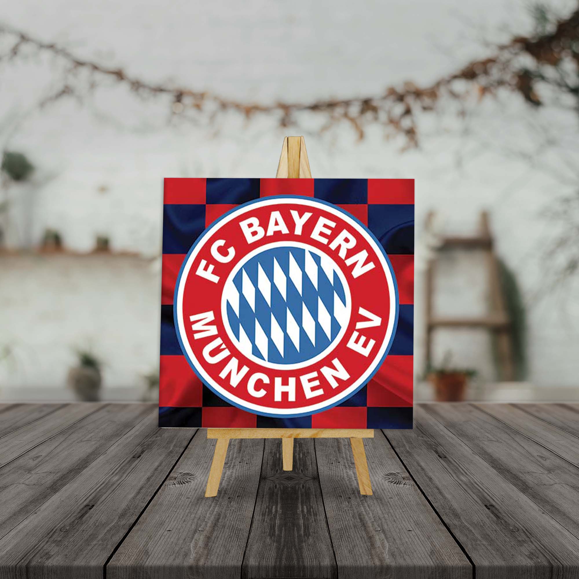 Bayern Munich FC Mini Canvas Frame with Mini Easel Stand Decoration in Small Size
