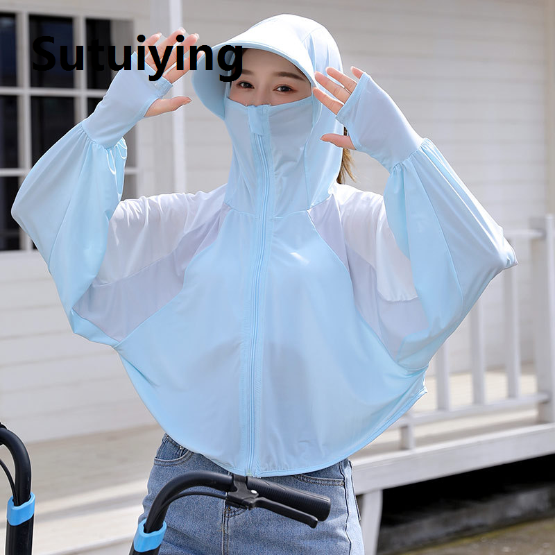 Sutuiying Original Special Offer Summer Outdoor Cycling Jacket Windbreaker Anti-Uv Suncreen Outwear Hiking Bike Jacket Bicycle Camping Fashing Clothing With Hat
