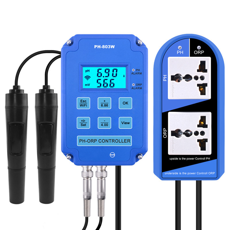 ARELENE Digital Meter PH-803W WIFI ORP/PH Meter Controller Online Water Quality Monitor AC230V 50/60Hz PH Measuring Tool EU Plug