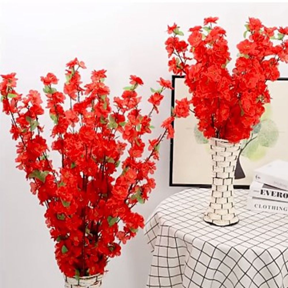 New Short Red Plum Blossom Branch Multistyles Artificial Flowers Home Party Decoration Home Decoration