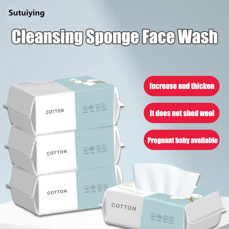 Sutuiying 100PCS Natural Disposable Face Towel Travel Facial Cleansing Wet New style And Dry Makeup Remover Pearl Cotton Soft Makeup Nonwoven Towel