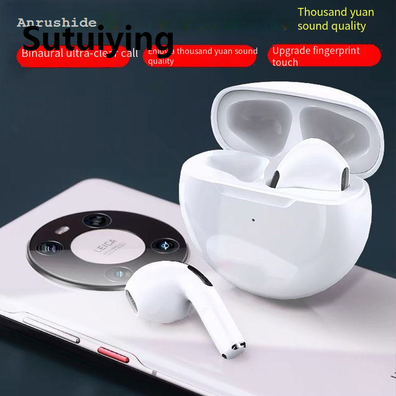 Sutuiying 2025 Anrushide 2nd generation PRO4 earphones with heavy bass E6S in ear gaming Fashion and sports cross-border i12 stereo Bluetooth earphones