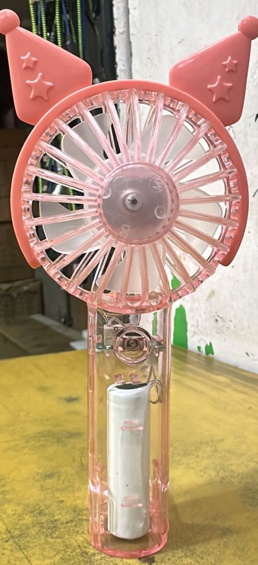 Kuromi-themed pink portable handheld fan