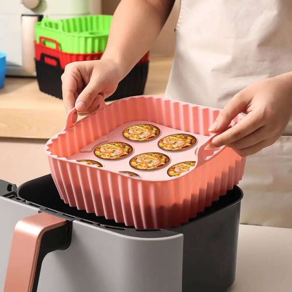Baking Tray Silicone Air Fryer Liners Even Heating Cooking High Temp for Square
