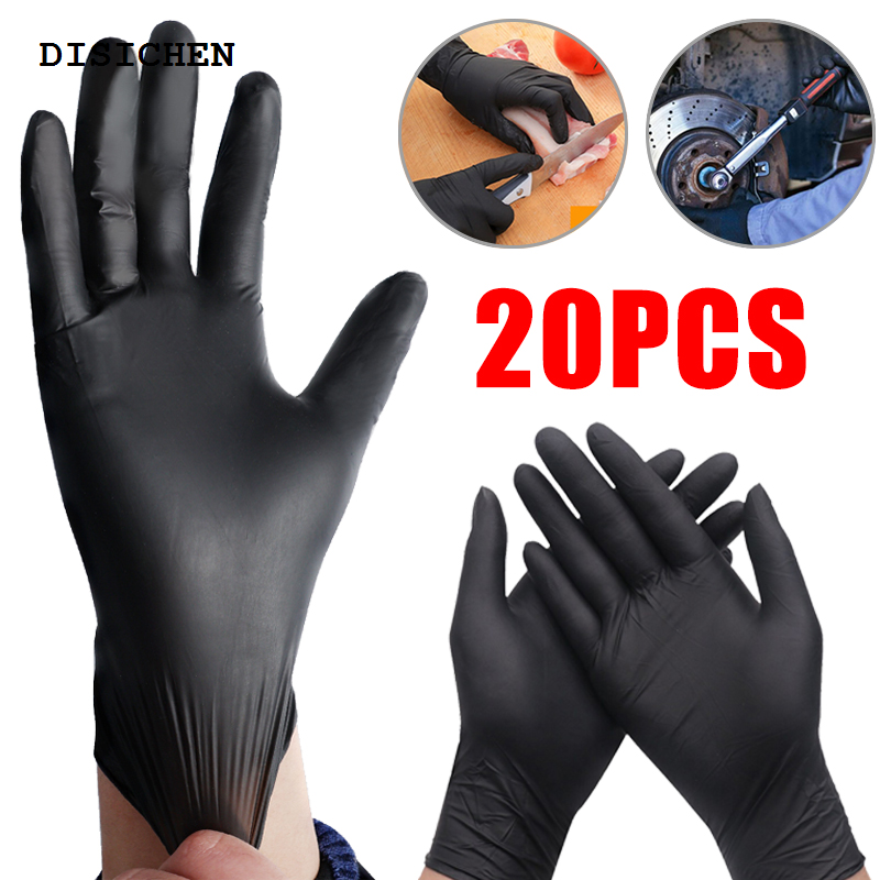 DISICHEN New style 5/20PCS Nitrile Disposable Gloves Waterproof Food Grade Home Kitchen Laboratory Cleaning Gloves Cooking Car Repairing Gloves