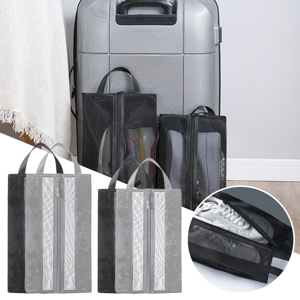 1Pcs New Makeup Laundry Bag Shoe Storage Bag Nylon Waterproof Travel Shoe Bags Breathable with Zipper Closure Shoe Organizer for Men Women