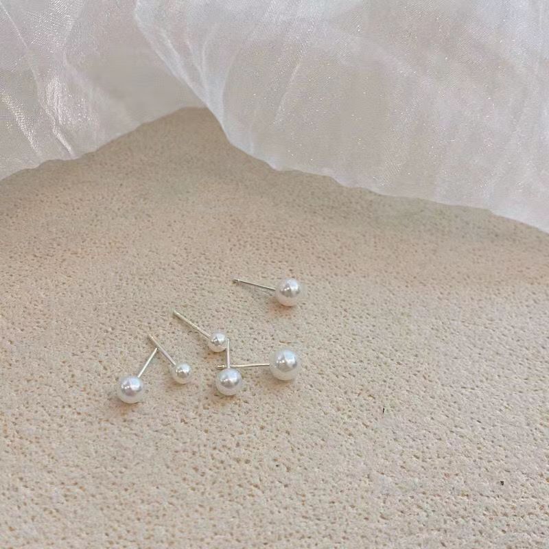 arrivals】Gentle Elegant Pearl Earrings suit Mini Ear Holes Earrings s925 Silver Needle Simple Exquisite for Women