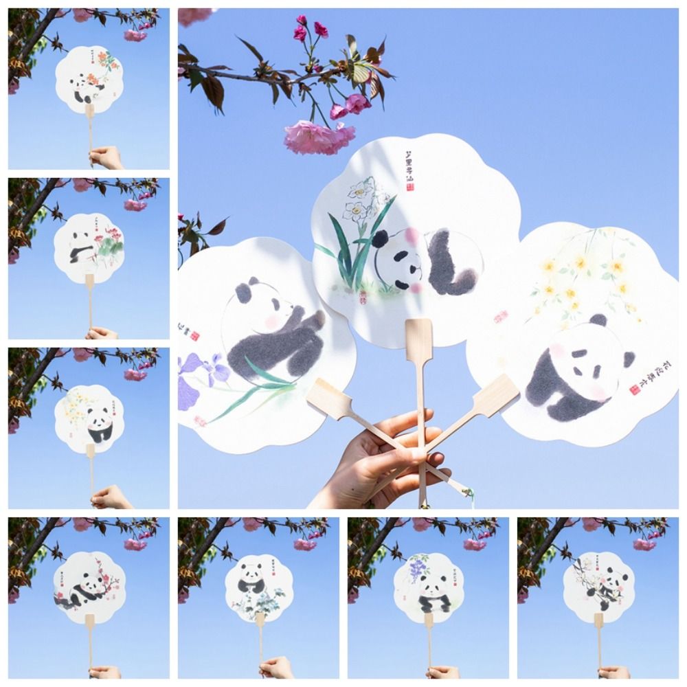 Art Hand Fans Cartoon Bamboo Classical Dance Fan Chinese Style Bamboo Handle Colorful Hand Fan Art Craft Handmade Summer Fan Hanfu