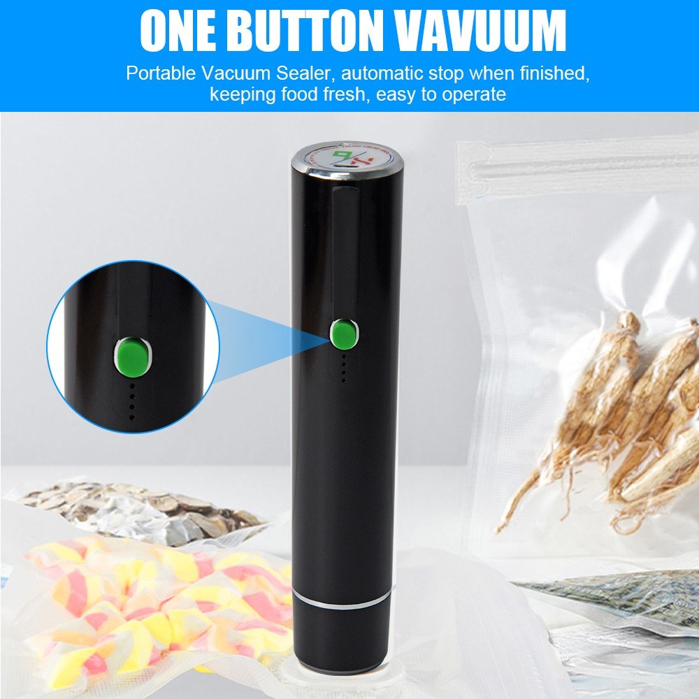 Handheld Vacuum Sealer Machine Portable USB Type-C Charging Cordless 2-in-1 Automatic Food Vacuum Saver Sealer and Vacuum Sealer Bags with Sealing Bags for Food Storage and Preservation