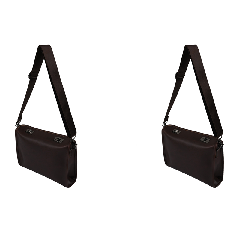 2X Men Leather Messenger Briefcase Laptop Shoulder Crossbody Bag Business Handbag