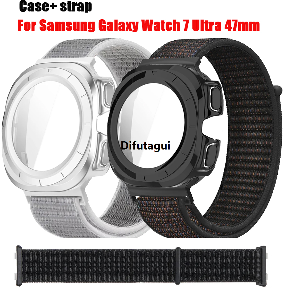Difutagui PC Case+Nylon Strap For Samsung Galaxy Watch 7 Ultra 47mm Sport Watchband Bracelet For Samsung Watch Ultra 47mm Protective Case Sales promotion