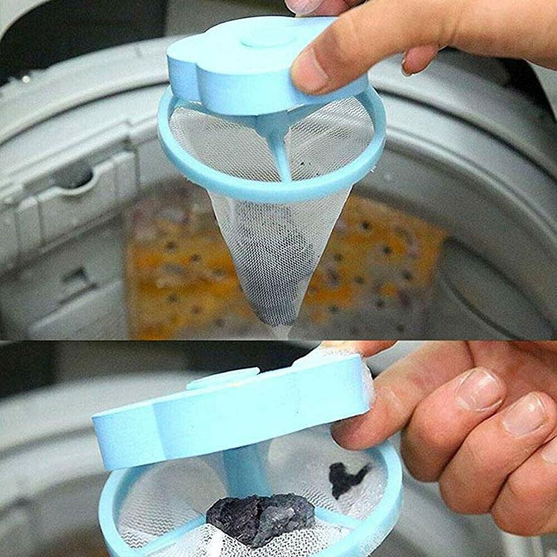 Lint Catcher for Washing Machine Lint Trap Floating Household Hair Fur Catcher Laundry Reusable Hair Filter Lint Mesh Bag