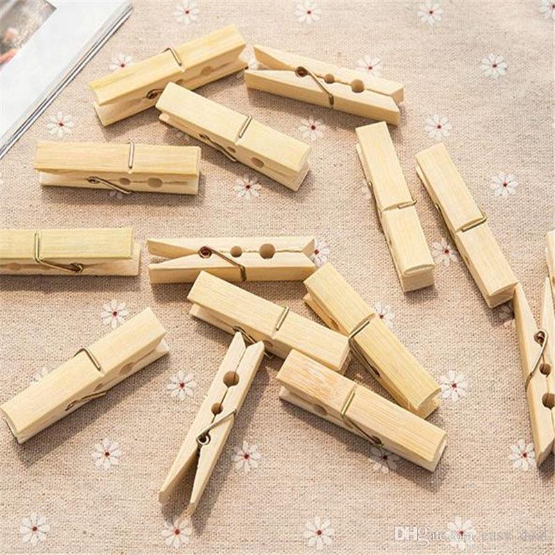 Japanese 25 Pieces Natural Wooden Clips/ Clip Bamboo Cloth Pegs for Decoration, Art, Hanging Pictures, Clothes Photographs