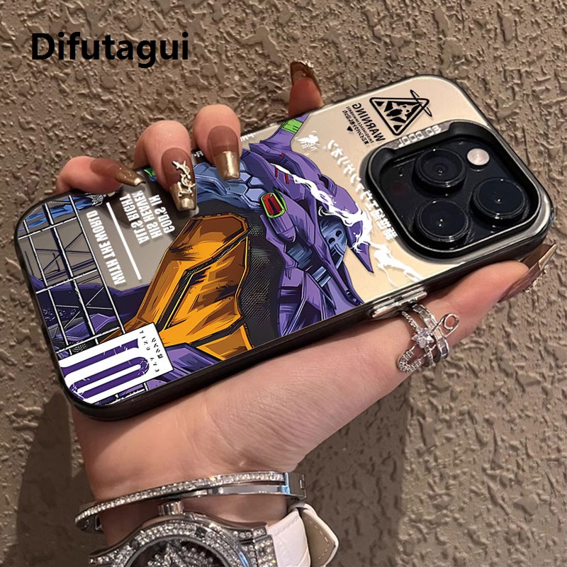 Difutagui Sheath 1 Pro 4 16 1 tone warrior matte hard anime new century fuku shell for iphone 16E SE5 14 13 12 1Max XS X XR Plus 8 7 SE 2020 shockproof PC protection