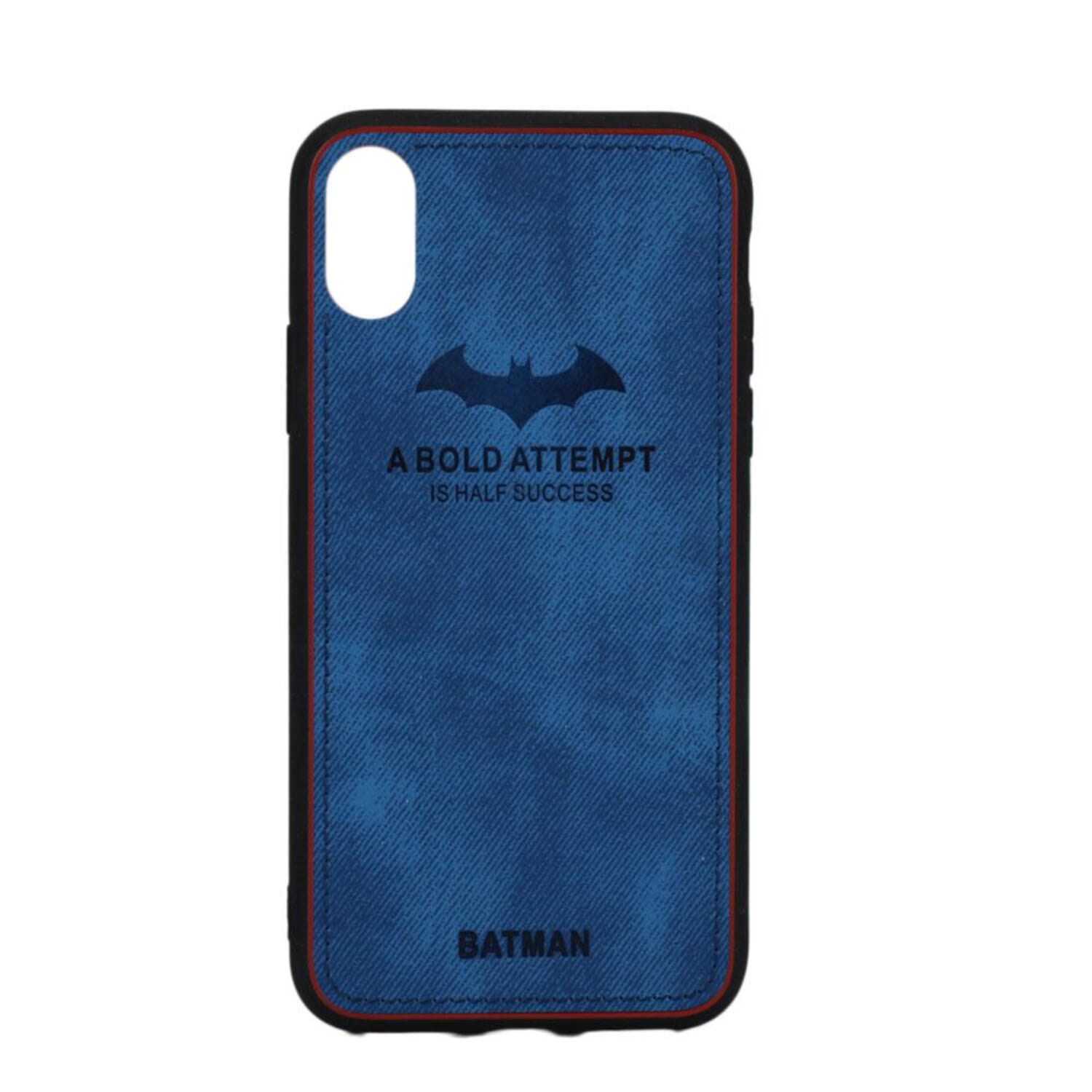 Batman Pattern Iphonex Ultra Thin Cloth Back And Tpu Soft Silicone Edge Protective Phone Cover Case