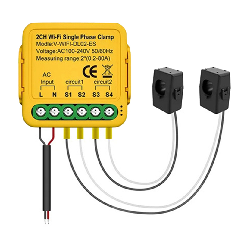 Tuya Wifi Smart Power Meter with Current Transformer Clamp