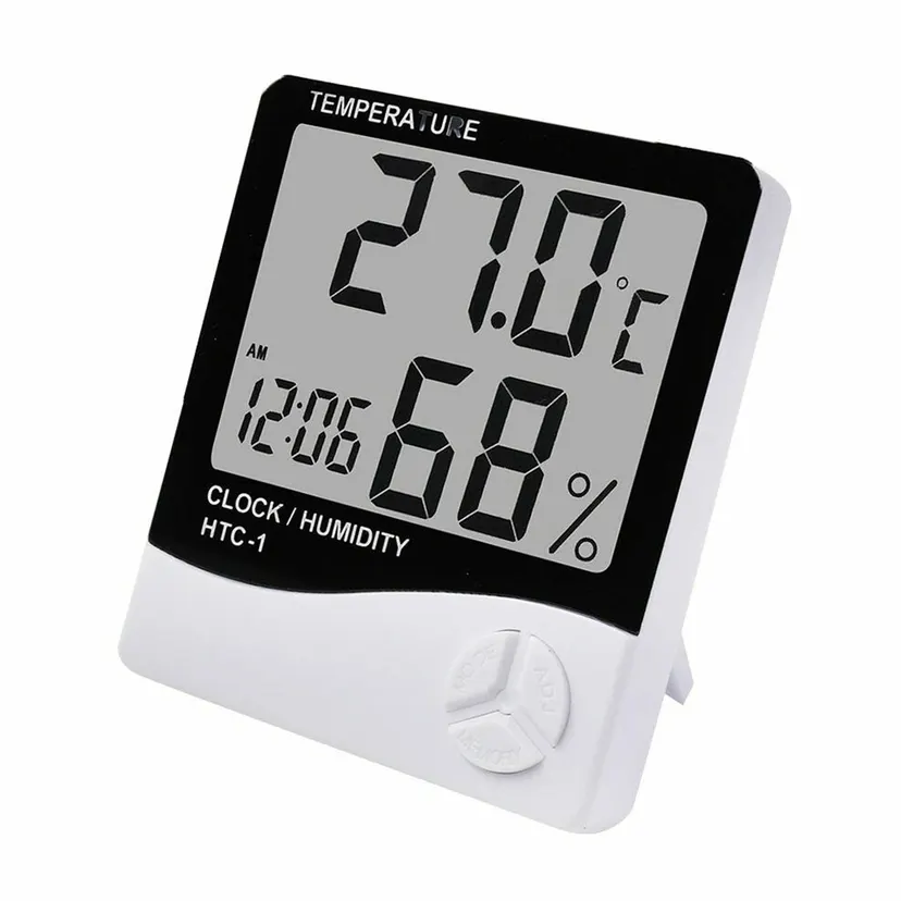 Humidity Clock HTC-2 Digital LCD CF Temperature Humidity Meter Outdoor Thermometer Hygrometer Clock with 1M External Pro