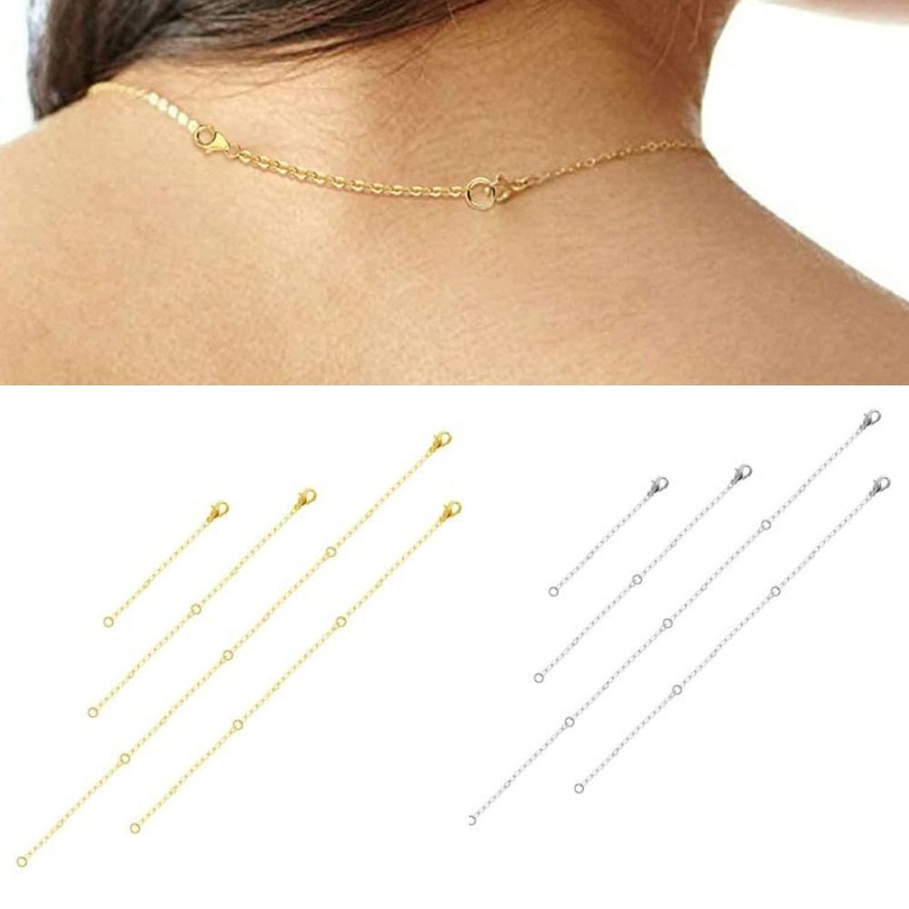 Durable Jewelry Accessories Extender Chain Gold Color Jewelry Findings Necklace Extender Safety Chain Alloy Silver Color Bracelet Lobster lock Jewelry