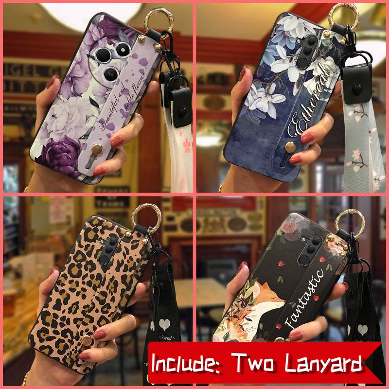 Shockproof Durable Phone Case For Redmi A4 5G Fashion Design protective Wristband ring Wrist Strap Flower Silicone