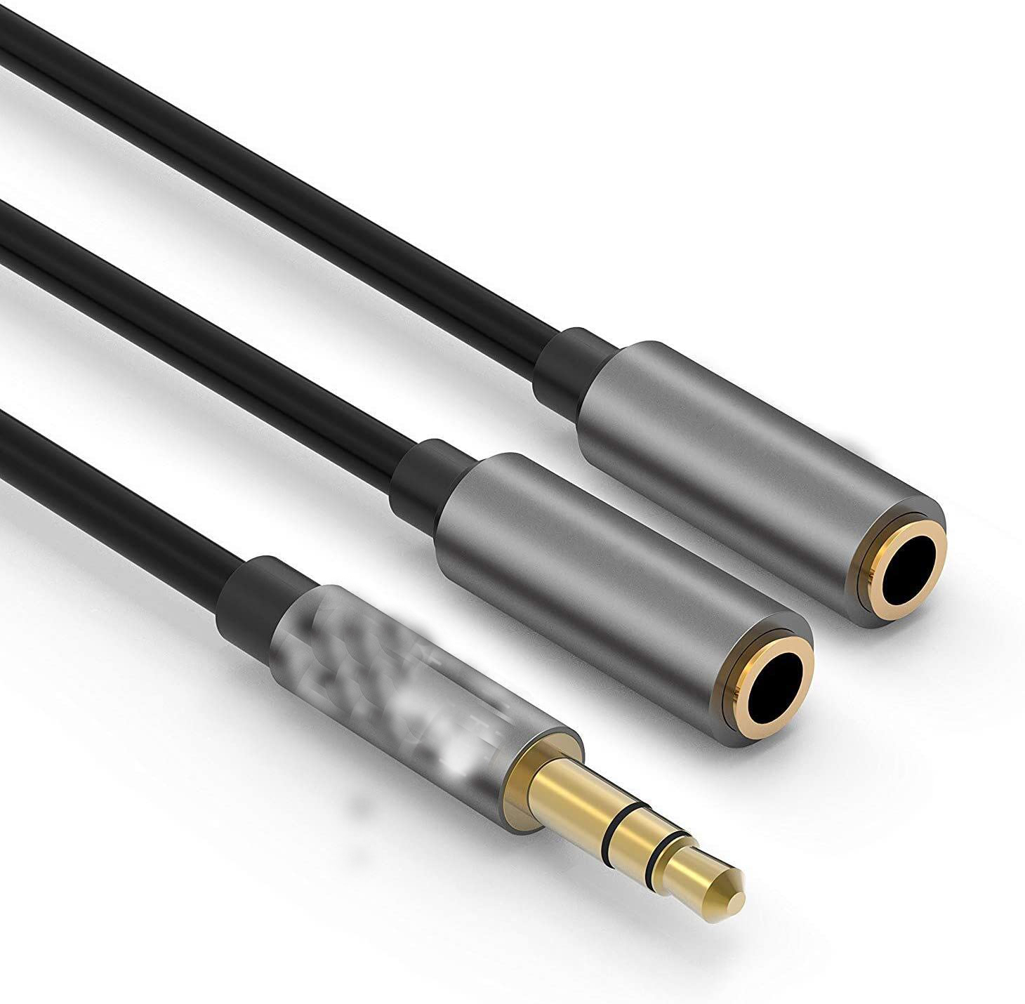 3.5mm Aux Mic & Audio Splitter ,Audio Stereo Y Splitter,Headset Splitter for Smartphone,Sound Box,Car,MP3 Players
