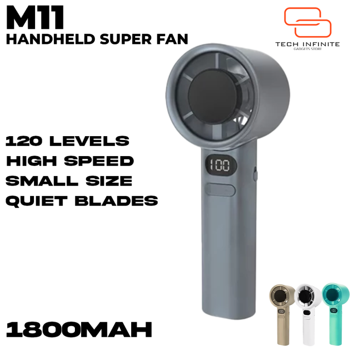 M11 High Speed Handheld Fan USB Turbine Handheld Fan Infinite Speed Control Mini Portable Small Fan Summer Holiday Gift