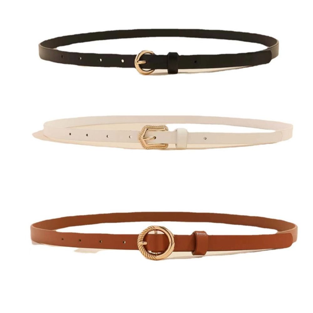 Trend Luxury Design PU Leather Belt Versatile Retro Pin Buckle Waistband Casual Jeans Waist Belt