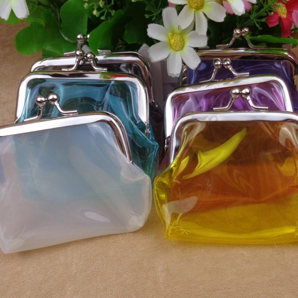 Mini Coin Purse Portable Small Wallet Colorful Transparent Accessories Bag for Pocket Size Daily Use Girls