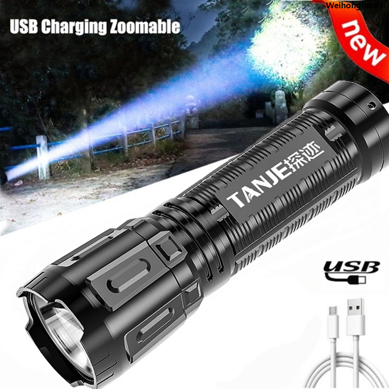 Weihonghunfei(New)Mini Portable UB rechargeable AB flahlight houehold outdoor emergency flahlight for camping, hiking and cycling Profesional