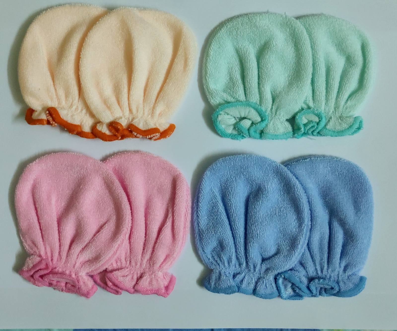Cute and Colourful New Born Baby Hand Gloves 0 to 12 months (Pack of 4 Pairs Multi-colored
