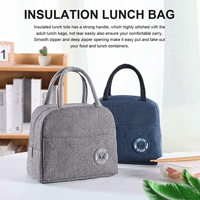 Thermal Lunch Bags Insulated Tiffin Carry Bag Pastel Color Hot Cold Bag Leakproof Tiffin Bag 23 x 19 x 13 cm