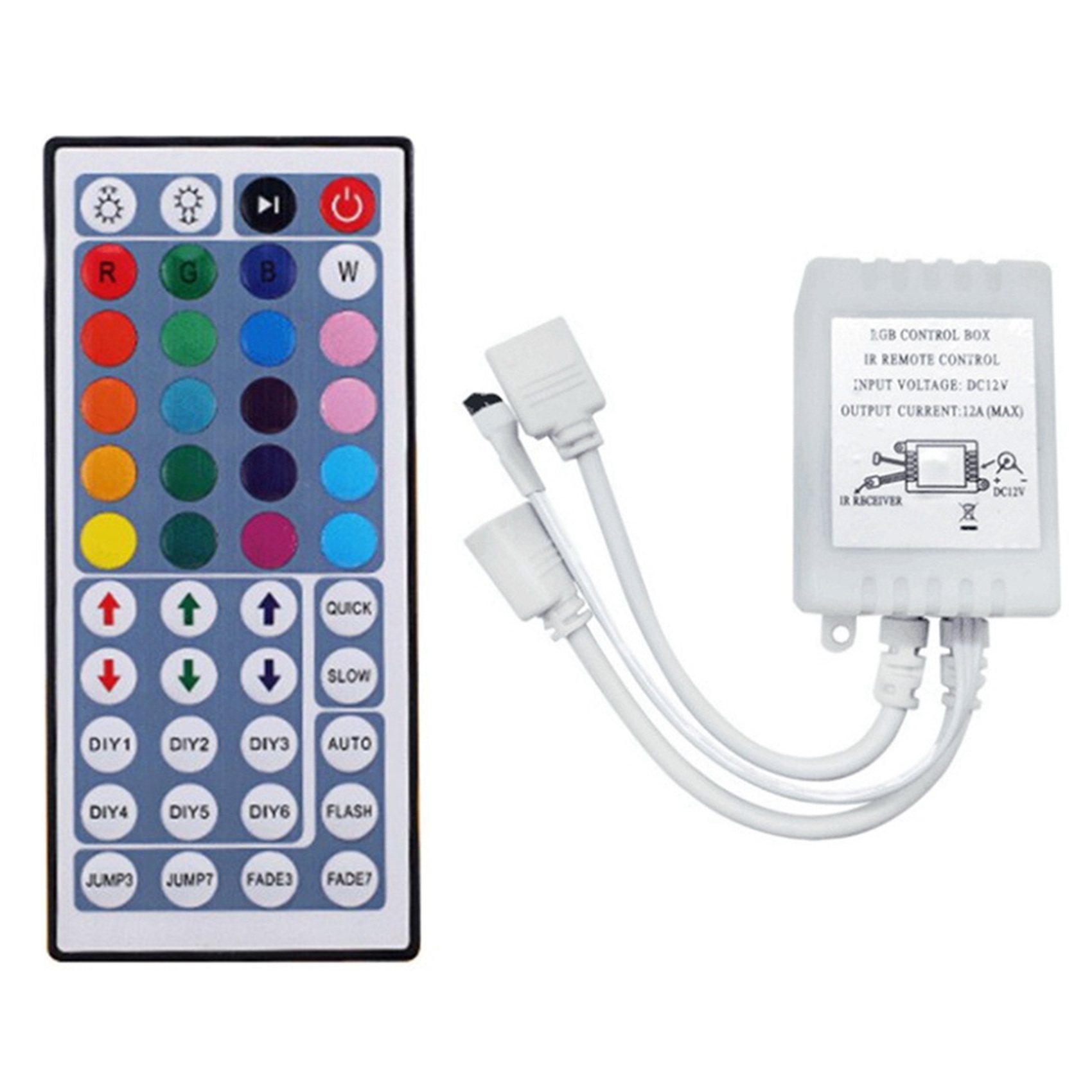 RGB LED Controller+44 Keys Remote Control RGB Control Box DC12V for 2835 5050 RGB Light Strip