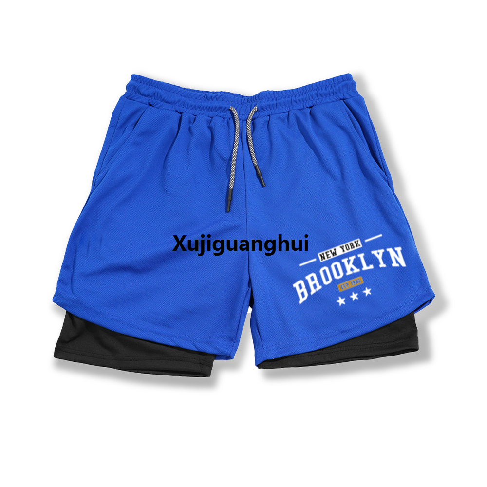 Xujiguanghui Running Shorts Men Gym Sports Shorts 2 In 1 Quick Dry Workout Training Gym Fitness Jogging Short Pants Summer Men Shorts
