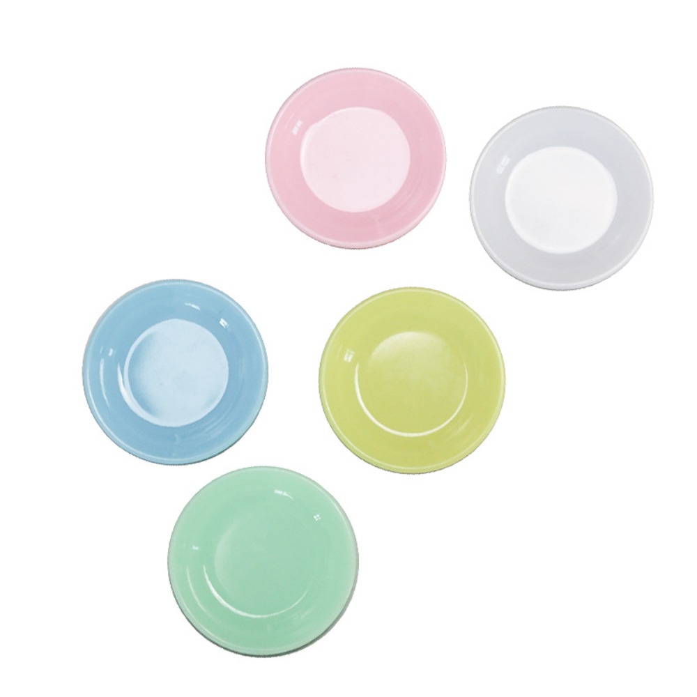 5Pcs Mini Dessert Dish Miniatures Plastic Mini Food Plates Tableware Kitchen Toy Simulation Dining Plate Durable Model Miniature Colorful Dinner Plates Mini Food