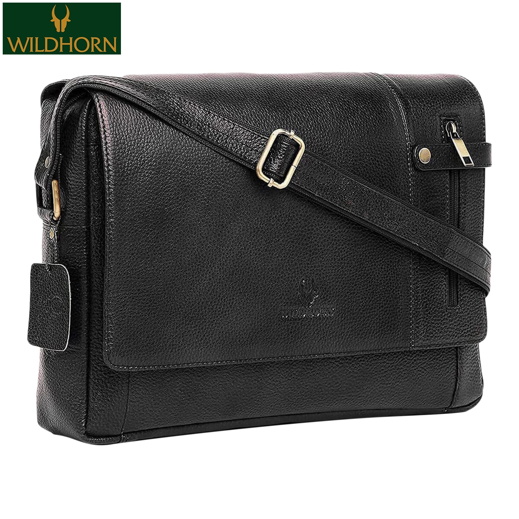 WildHorn Nepal Genuine Leather Maroon Messenger Bag for laptop upto 14.5 inches (MB 570)