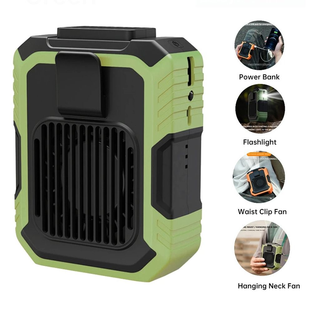 Durable 4000mAh Waist Mounted Fan Power Bank Cooling Waist Clip on Fan Rechargeable Portable Mini Electric Fans Sports