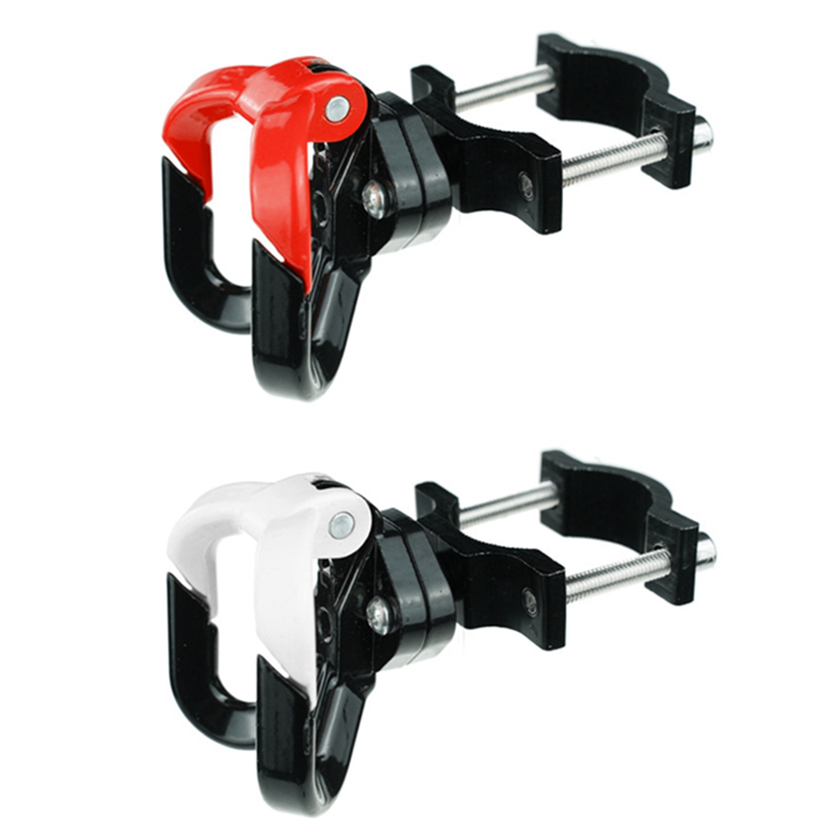 FORIDE 2x Electric Scooter Aluminum Bags Double Hook for Max G30 Scooter Hanger Gadget Claw Red & White + Black