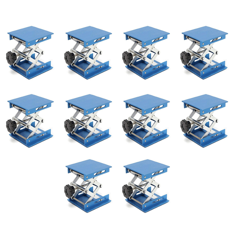 10pcs 4Inch Aluminum Alloy Laboratory Jack Scissor Lift Platform / Foldable Lifting Table Pad Height Control