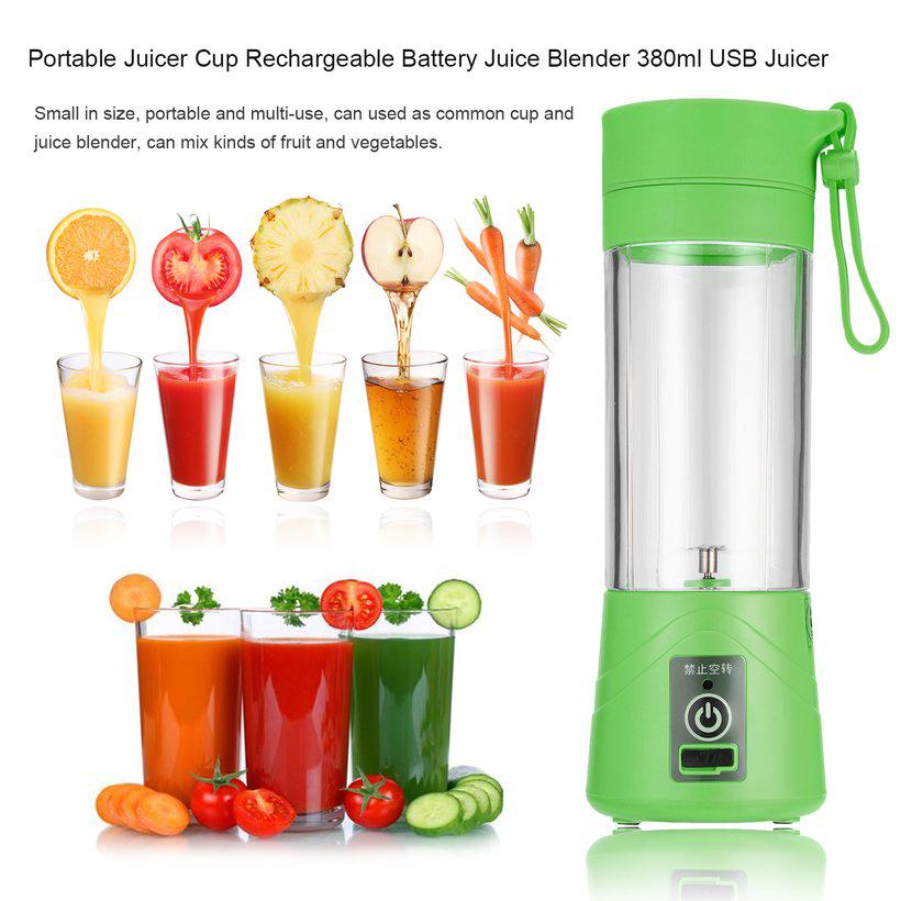 Personal Blender USB Juicer Cup Portable Juicer Blender 6 Blades Rechargeable Fruit Mixing Machine For Baby Travel 380ml[New Version]