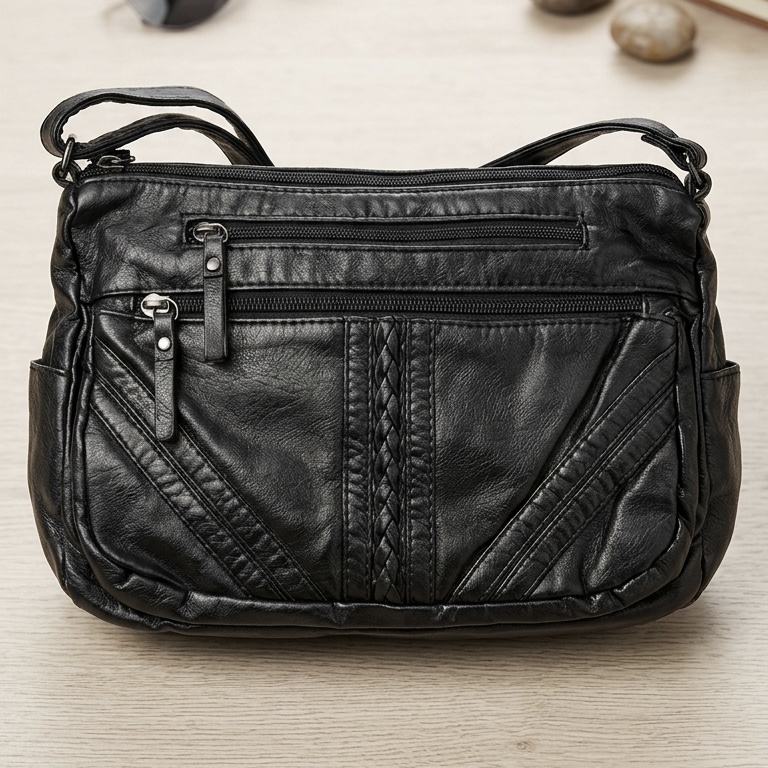 Soft Crossbody Side Bag PU Leather Medium Size Shoulder Bag for Women