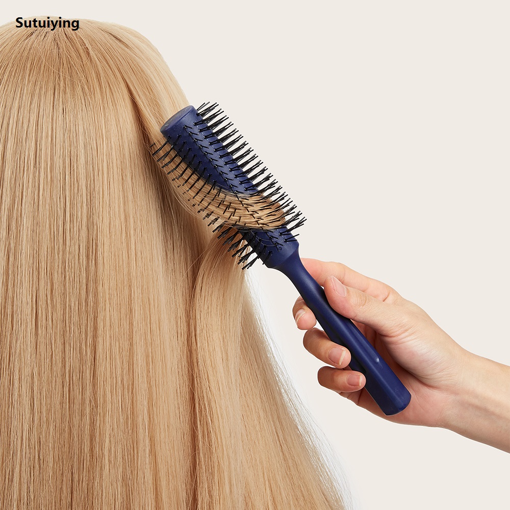 Sutuiying Round Styling Hair Brush Anti Static Hair Brush Detangling Hairbrush 2025 New Round Barrel Hair Curling Brush Dry Wet Hair Comb Hair Tool