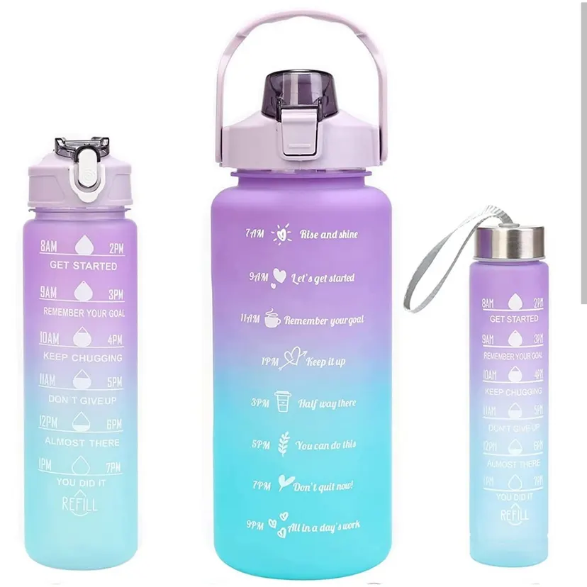 3 In 1 Sports Water Bottle with Straw Portable Large Capacity Water bottles Fitness Bike Cup Summer