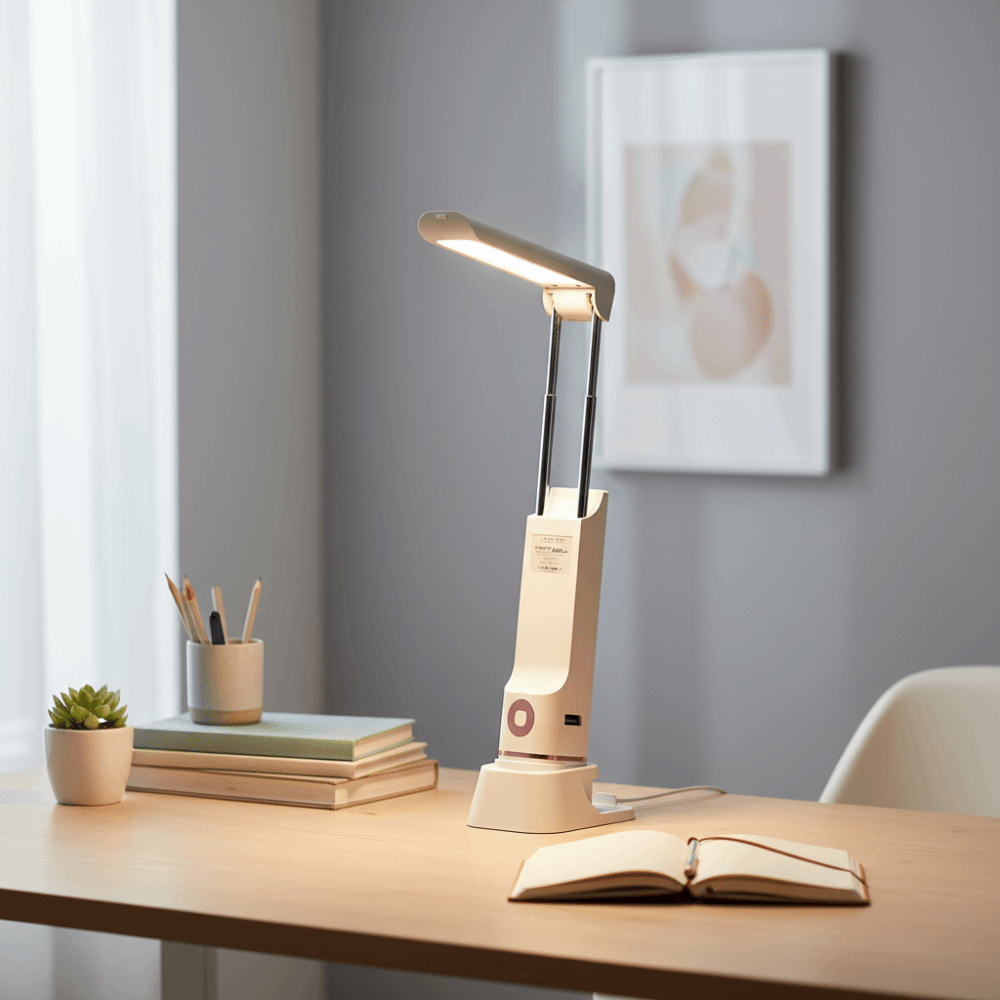 Portable Light 4-in- Multi-Function LED Table Lamp Touch Dimming Rechargeable Desk Lamp Mobile Phone Holder Eye-protection Folding Flashlight Desk Use