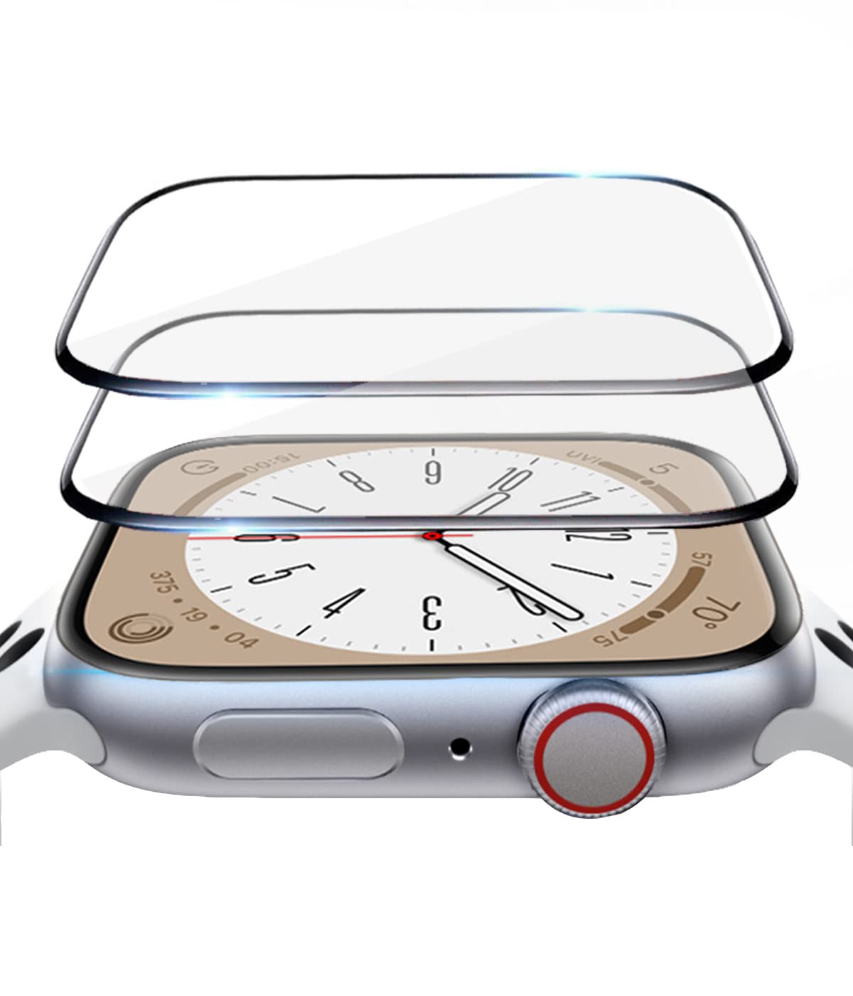 IWatch Series 8 Tempered Glass Screen Protector for iWatch Ultra 45mm, Anti-Scratch, High Definition, Ultra Thin, Clear