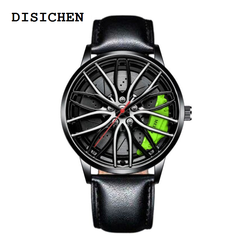DISICHEN Original Car Watches For Men,Waterproof Stainless Steel Quartz Wrist Watch Sports Men’s Watches With Car Wheel Rim Hub Design часы женски