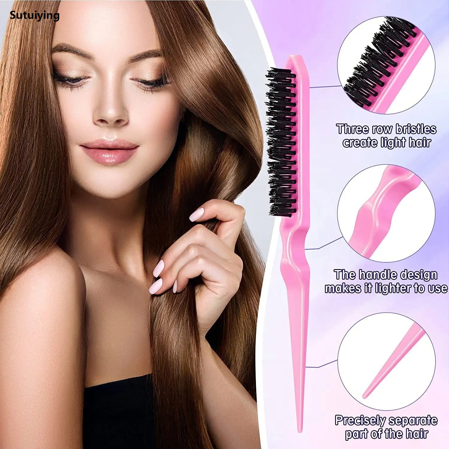 Sutuiying 10PCS Hair Professional Candy Color Hair Styling Pointy Tail Comb Original for Wig, Partition, Braid, Hair Dye, and Highlights Hair Tool